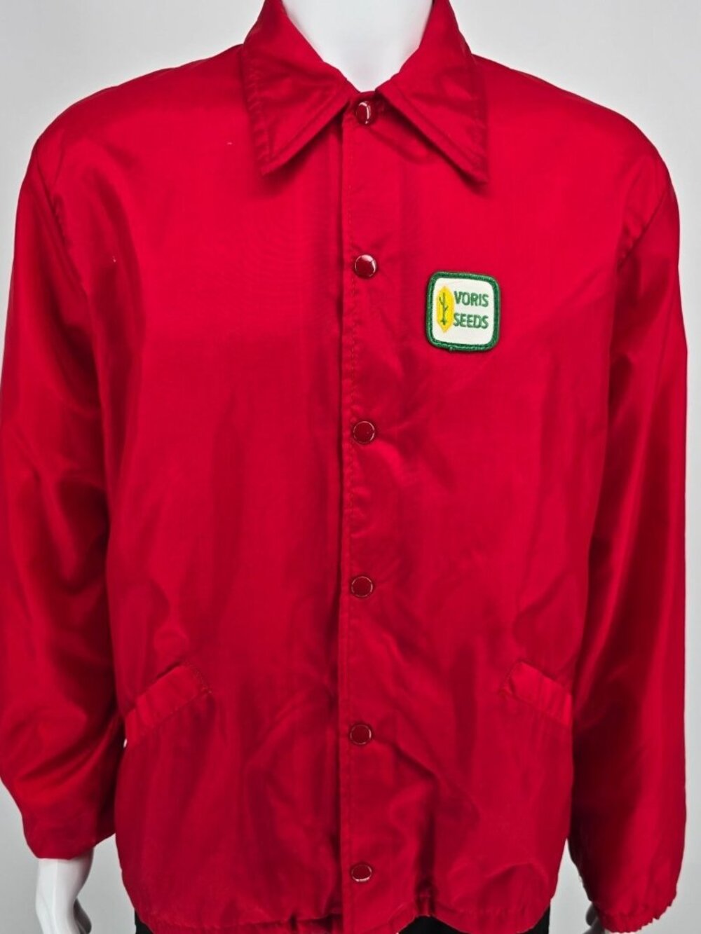 Vintage 1970s Gem Sportswear Voris Seeds Four Leaf Clover Farm Coach Jacket (L)